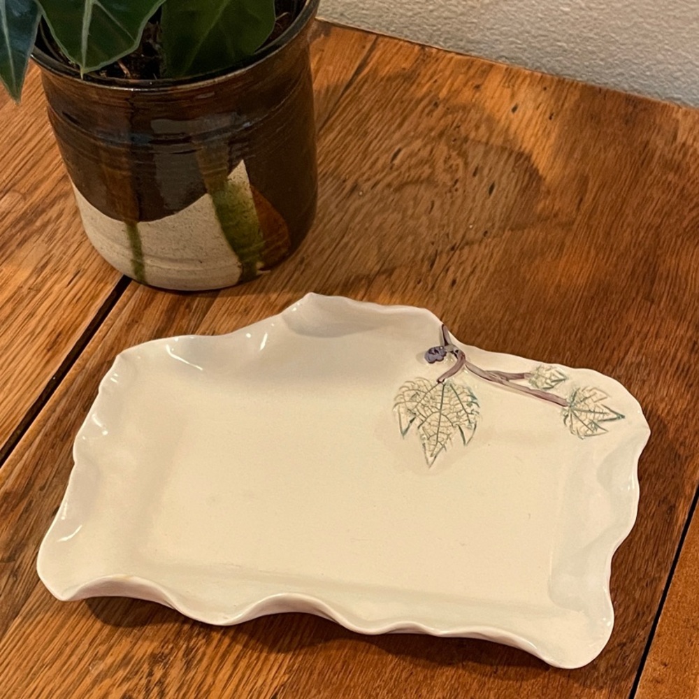 Giftcraft Ceramic Leaf Tray | Designed by Lynn Stewart | Rustic Nature Motif